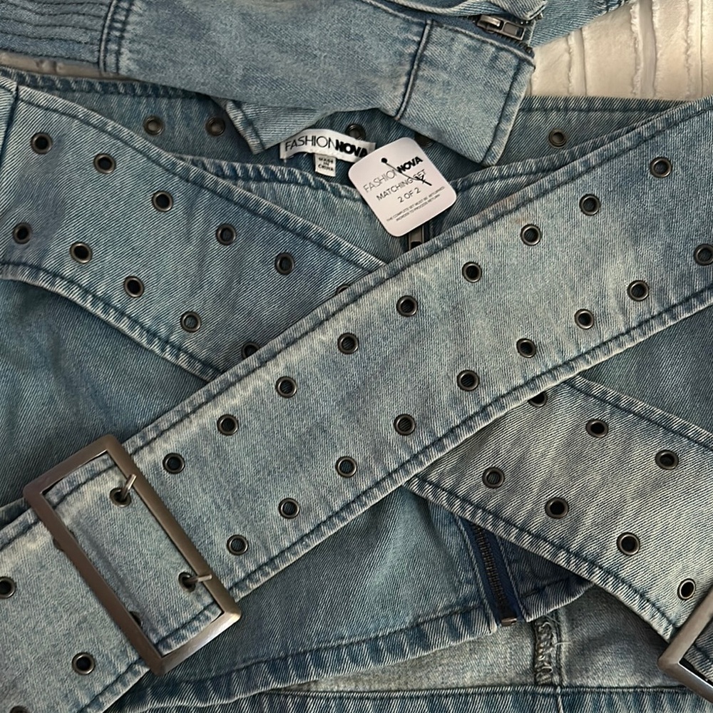 Fashion Nova Denim Skirt Set - Picture 4 of 6